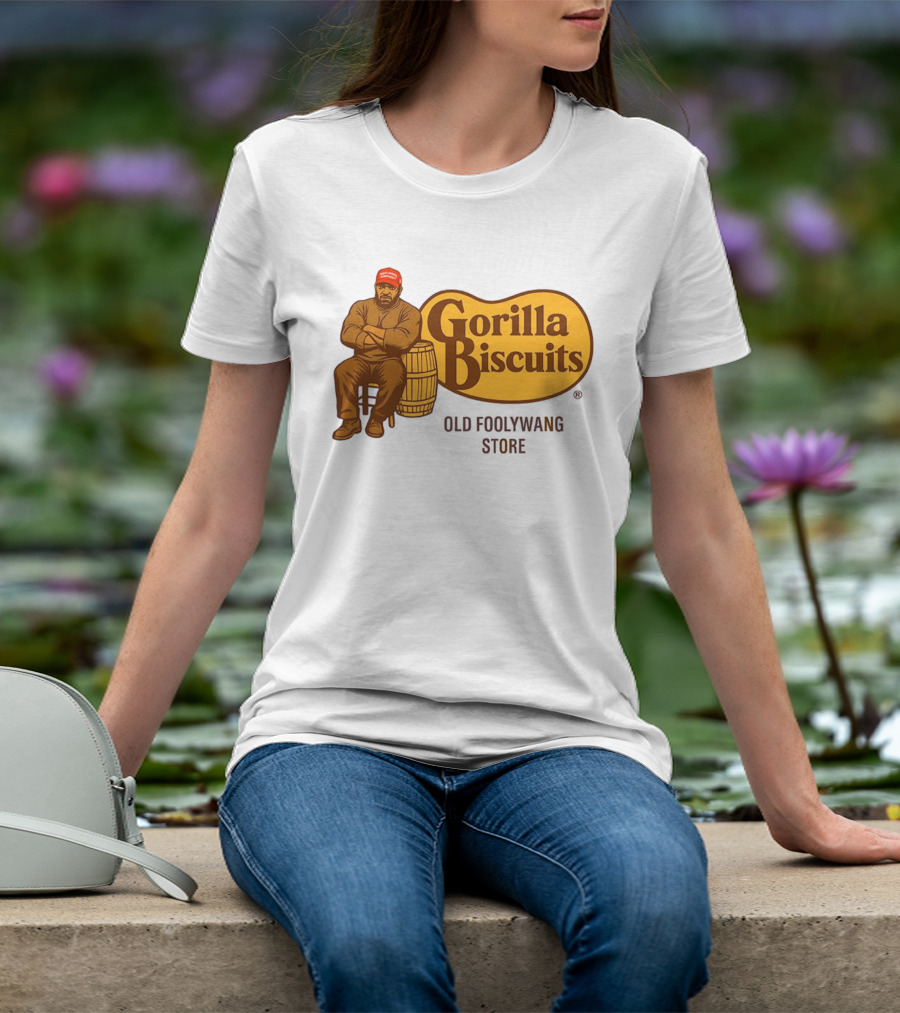 Cracker Barrel Gorilla Biscuits Old Foolywang Store Rustic Man And Barrel T-Shirt