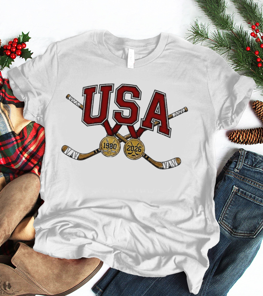 USA Hockey Iconic Gold Medal 1980 2026 Celebration T-Shirt