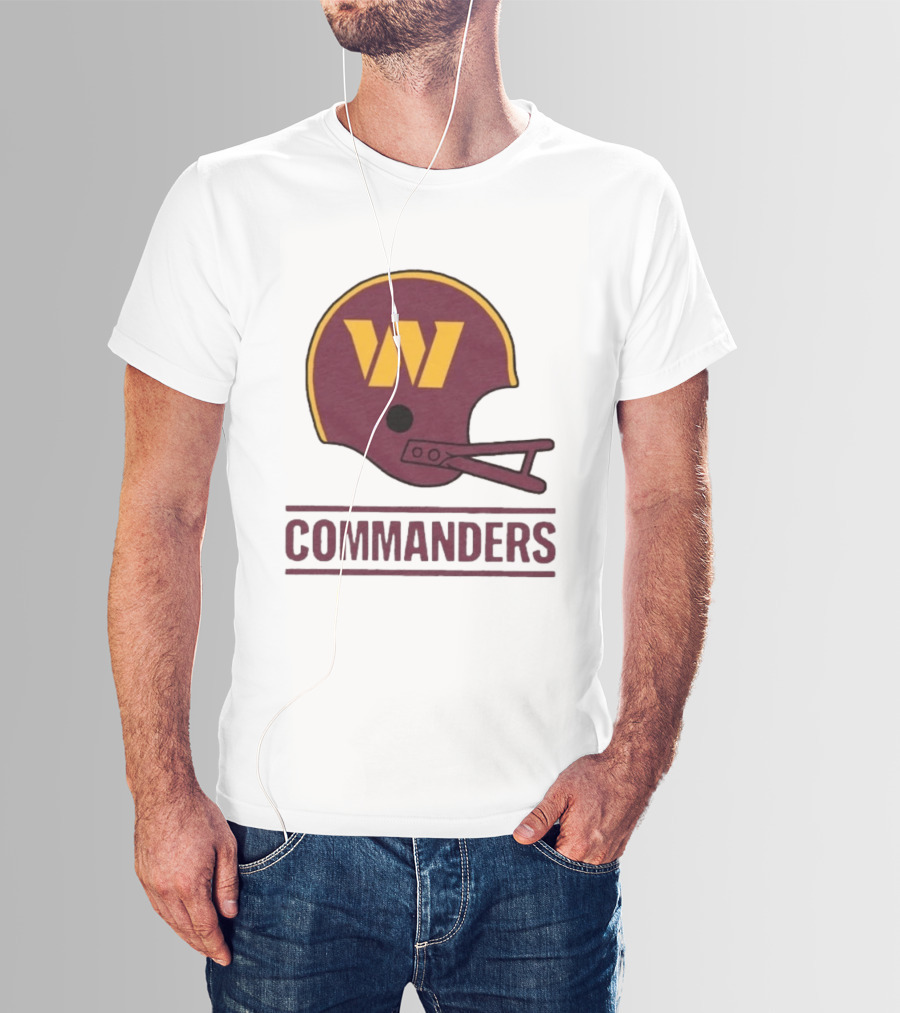 Washington Commanders Big W Helmet Football Team Fan Gear T-Shirt
