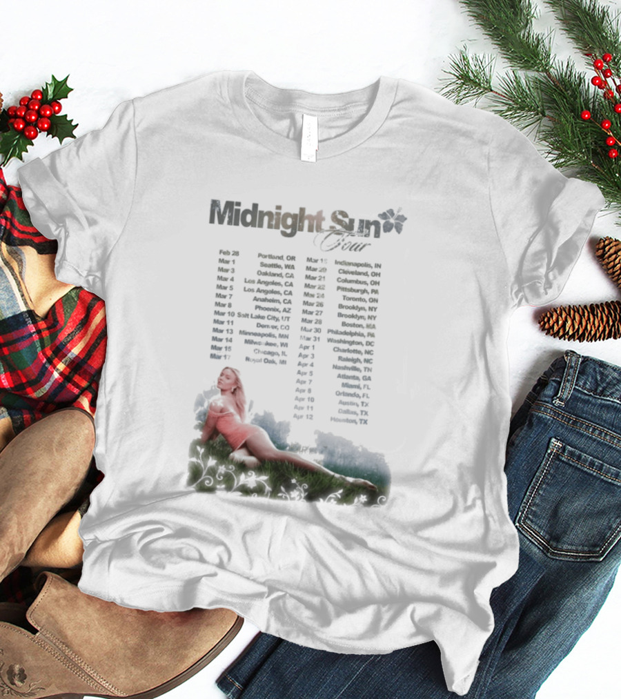 Midnight Sun Tour 2026 Zara Larsson Concert Locations T-Shirt