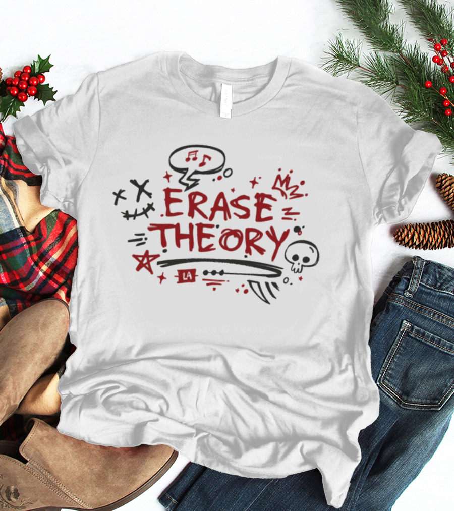 Erase Theory LA Skull Star Music Notes Expression T-Shirt