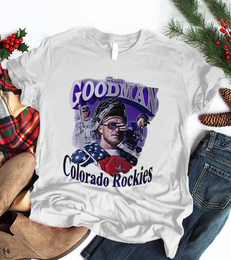 Hunter Goodman Colorado Rockies Catcher And Player Patriots 2026 T-Shirt