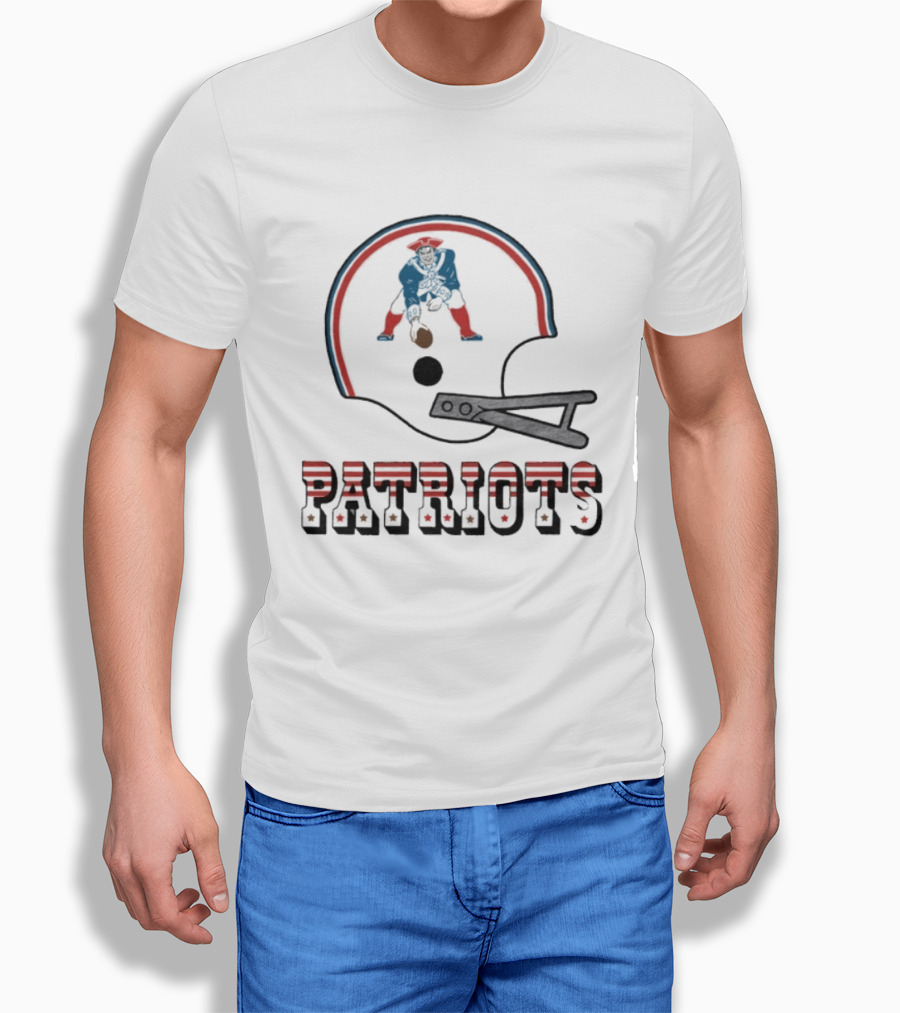 New England Patriots Helmet Throwback T-Shirt