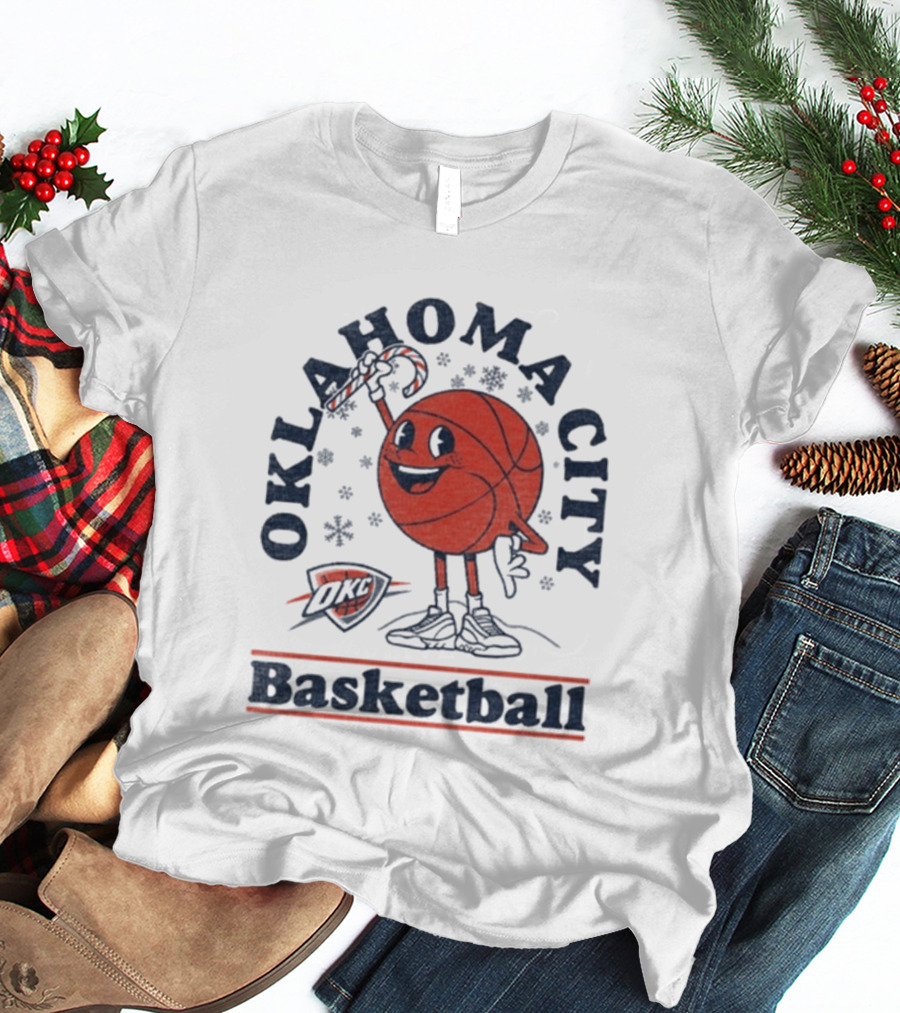 Oklahoma City Basketball Cartoon OKC Winter T-Shirt