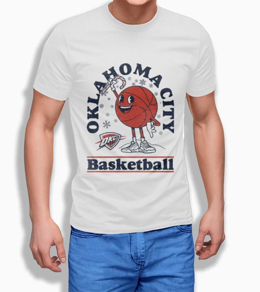 Oklahoma City Basketball Cartoon OKC Winter T-Shirt