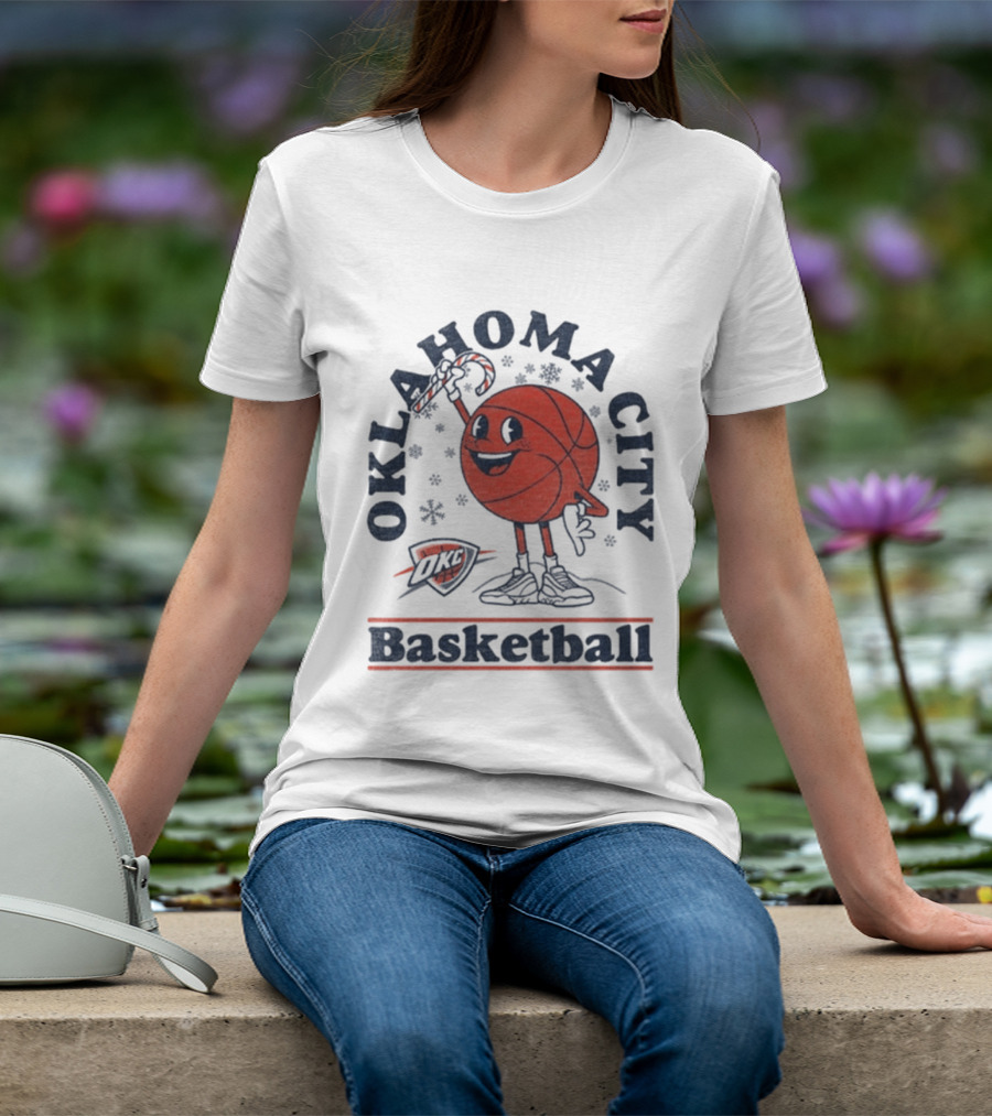 Oklahoma City Basketball Cartoon OKC Winter T-Shirt