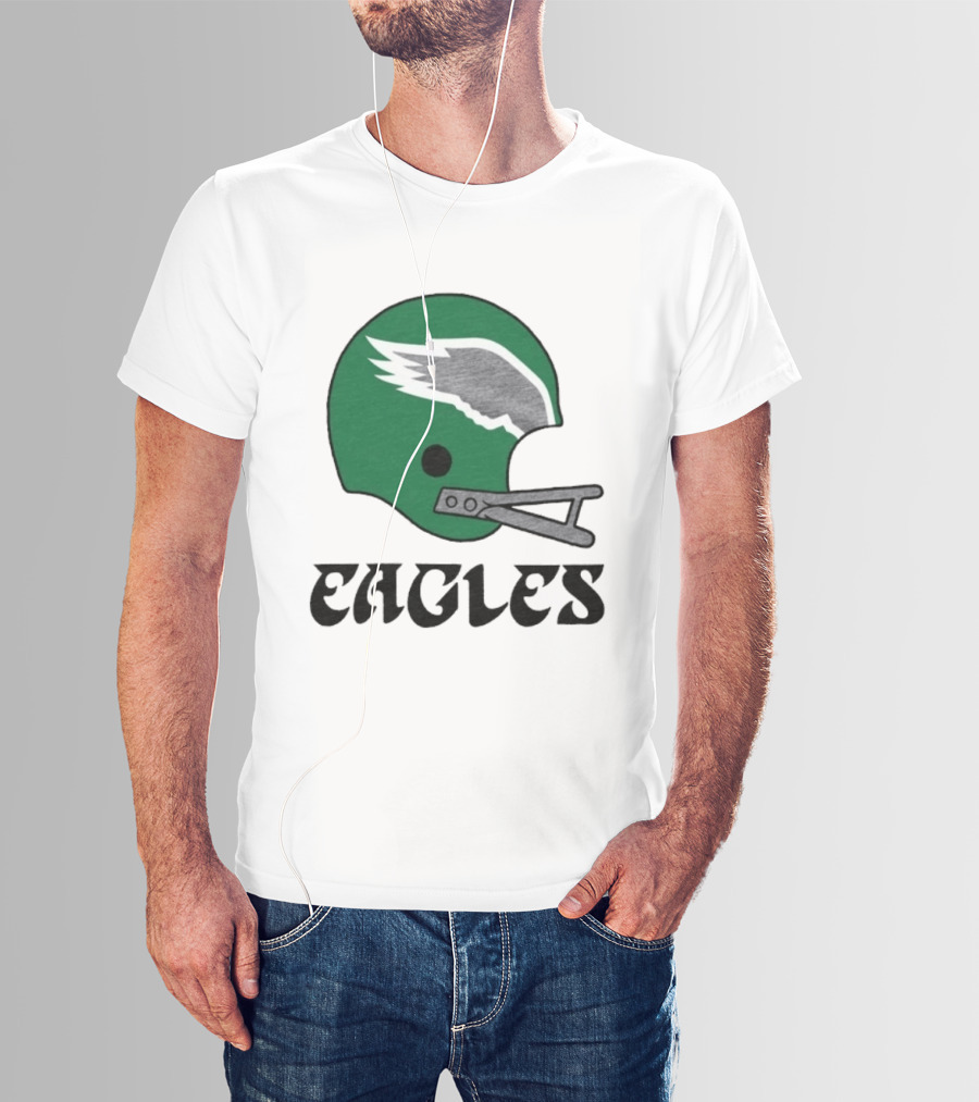 Philadelphia Eagles Helmet Green Wing T-Shirt