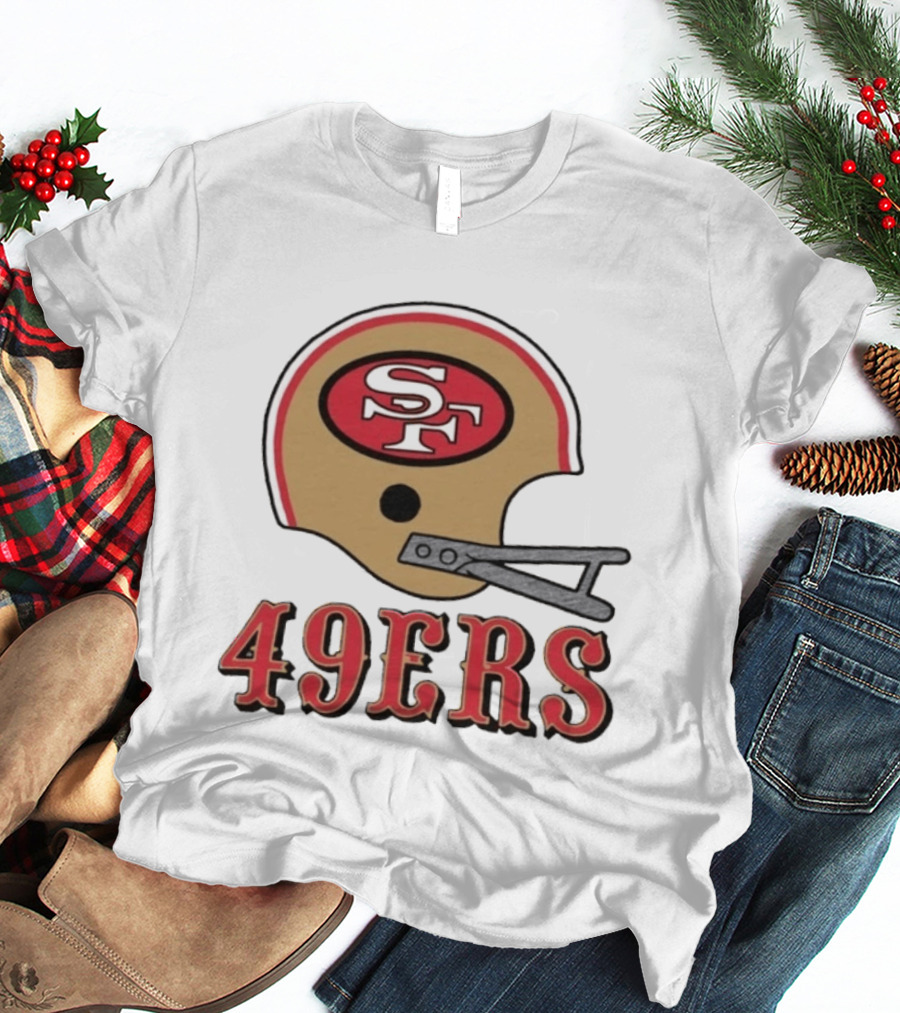 San Francisco 49ers SF Football Helmet 49ers T-Shirt