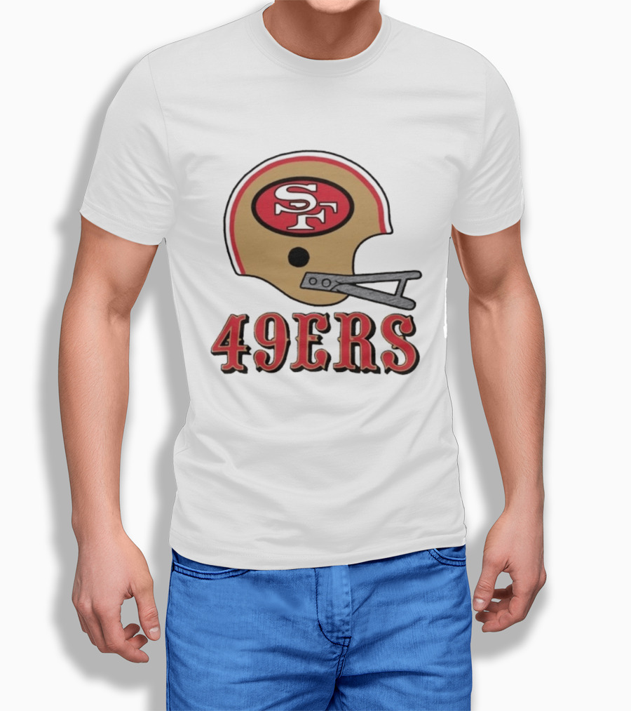San Francisco 49ers SF Football Helmet 49ers T-Shirt