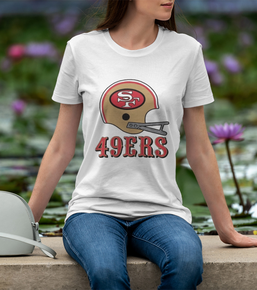 San Francisco 49ers SF Football Helmet 49ers T-Shirt