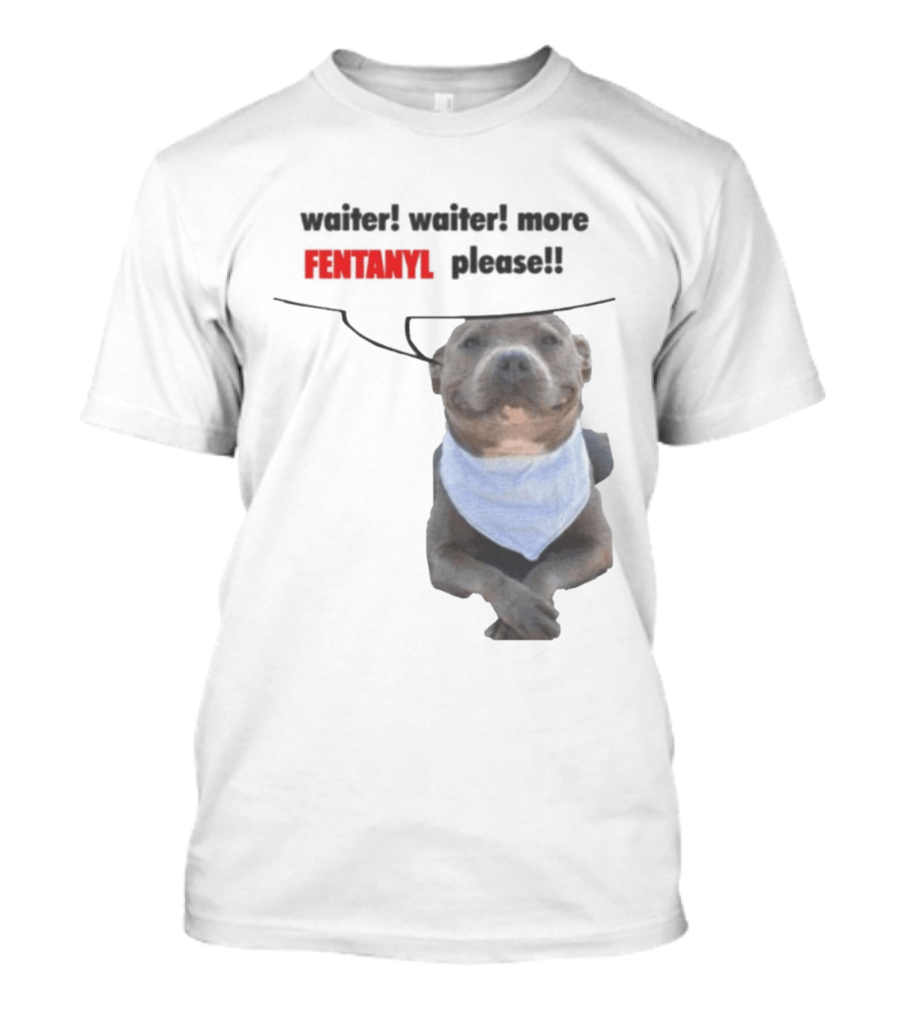 Waiter Waiter More Fentanyl Meme Dog Funny Please T-Shirt