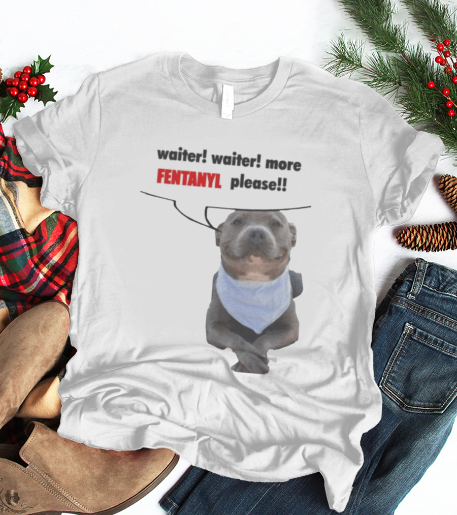 Waiter Waiter More Fentanyl Meme Dog Funny Please T-Shirt