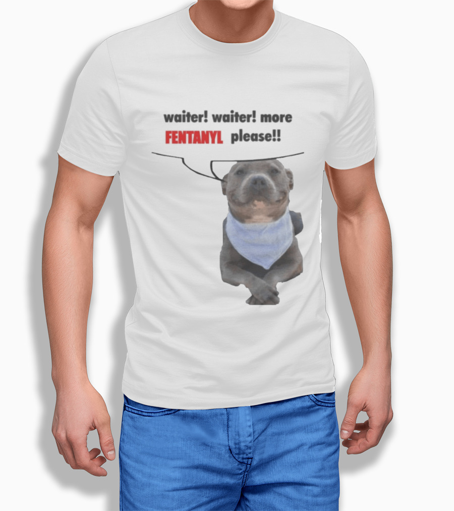 Waiter Waiter More Fentanyl Meme Dog Funny Please T-Shirt