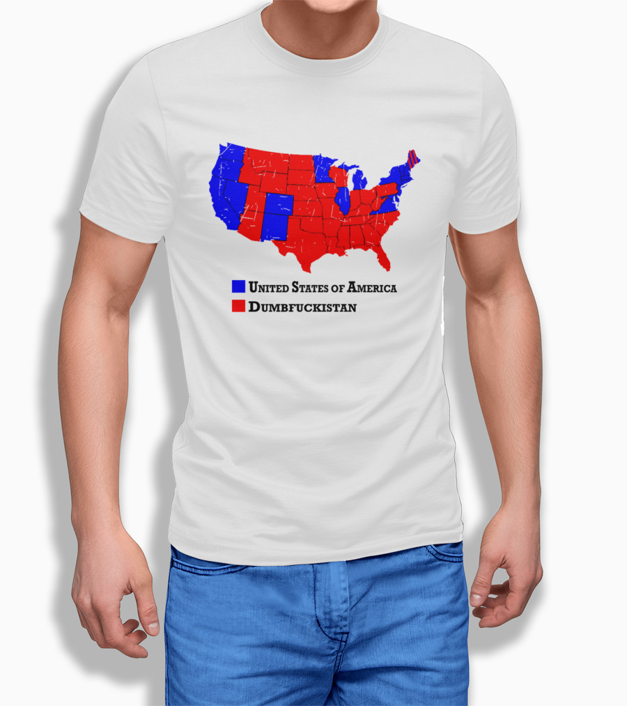 United States Of America Dumbfuckistan Map Red Blue States T-Shirt