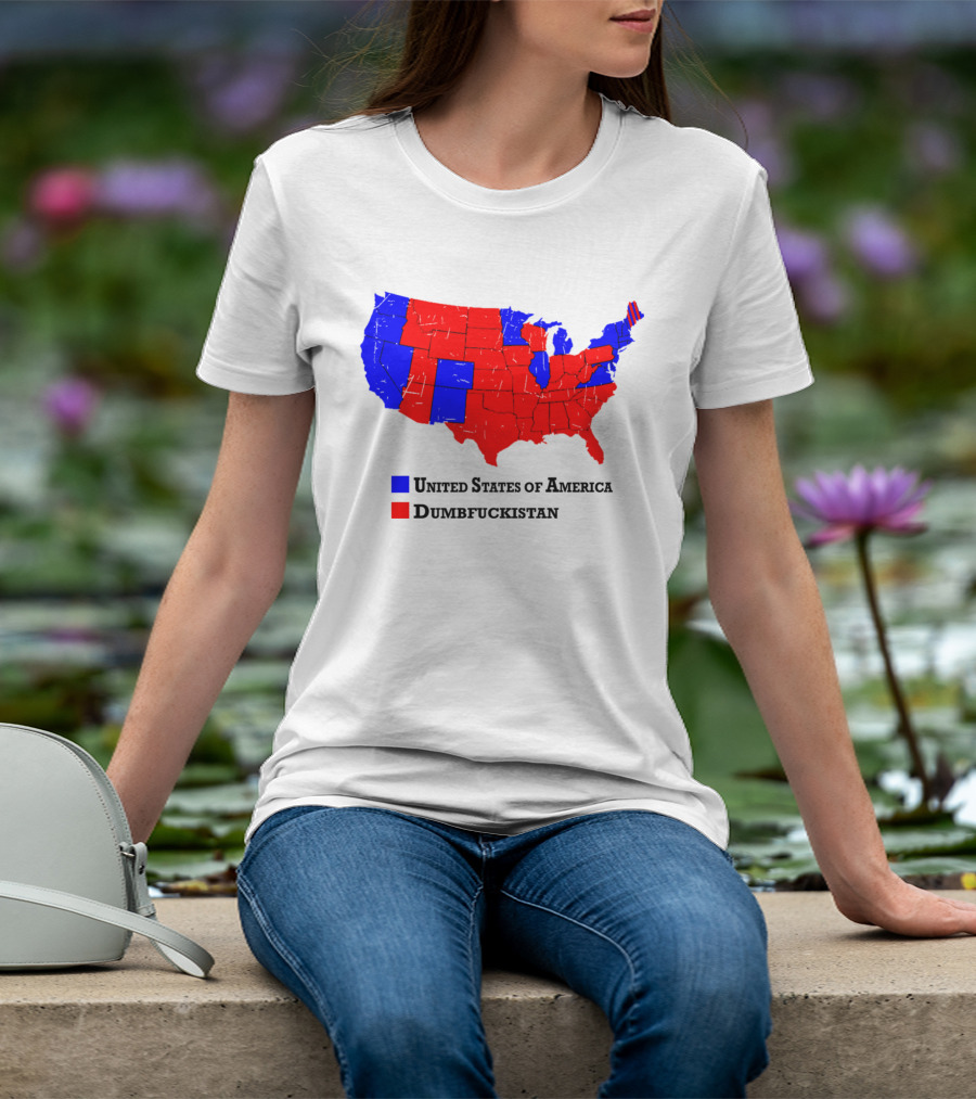 United States Of America Dumbfuckistan Map Red Blue States T-Shirt