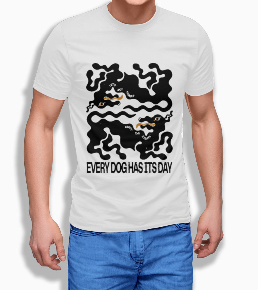 KBAR X UN IK Every Dog Has Its Day Black Abstract Dog T-Shirt