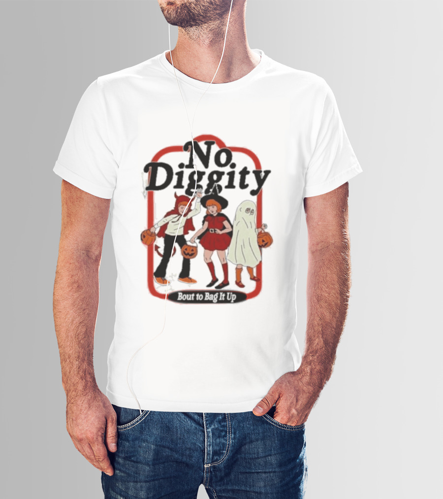 No Diggity Halloween Costume Kids With Pumpkins T-Shirt
