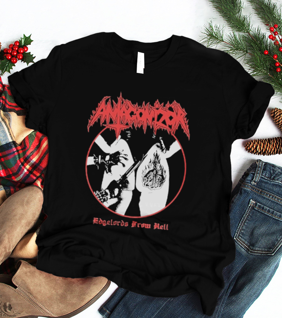 Antagonizör Edgelords From Hell Metal Band Aesthetic T-Shirt