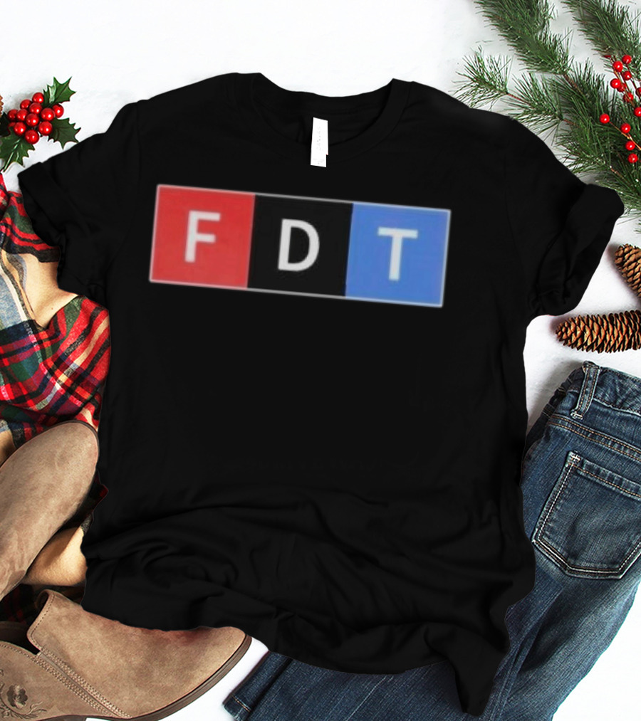 FDT Anti Trump Red Black Blue Block Letters T-Shirt