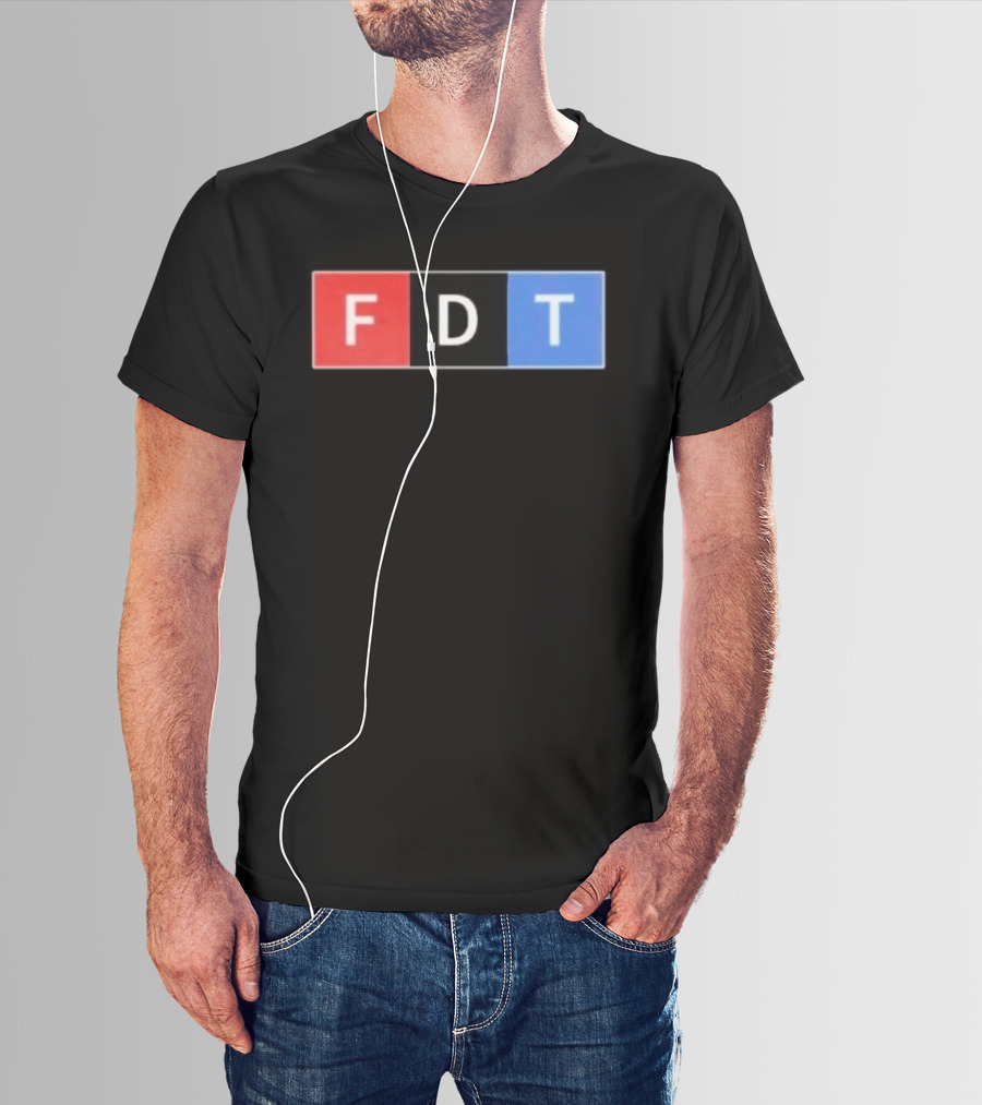 FDT Anti Trump Red Black Blue Block Letters T-Shirt