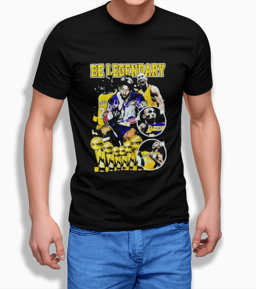 Be Legendary Kobe Bryant Los Angeles Lakers Basketball Trophies T-Shirt