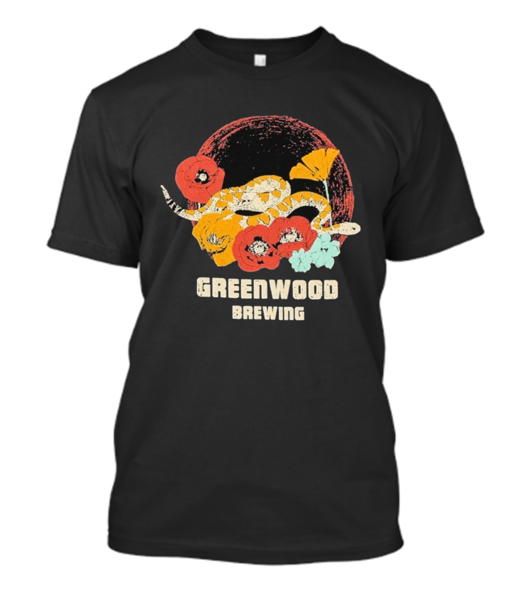 Greenwood Brewing Desert Snake With Colorful Flowers T-Shirt