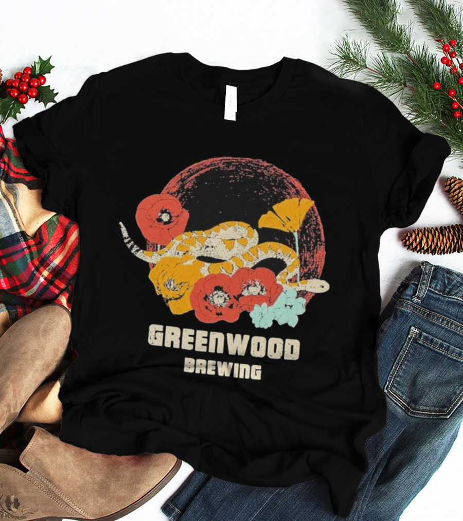 Greenwood Brewing Desert Snake With Colorful Flowers T-Shirt