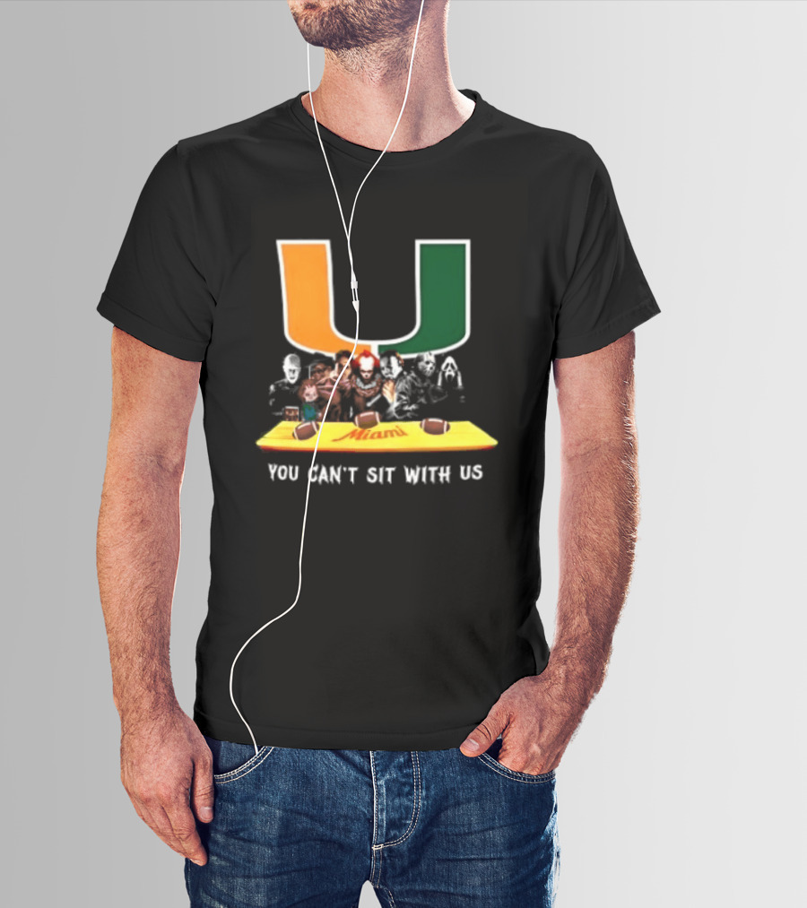 Horror Characters Miami Hurricanes You Can't Sit With Us Halloween 2025 T-Shirt