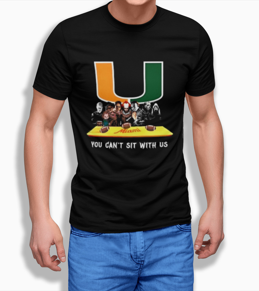 Horror Characters Miami Hurricanes You Can't Sit With Us Halloween 2025 T-Shirt