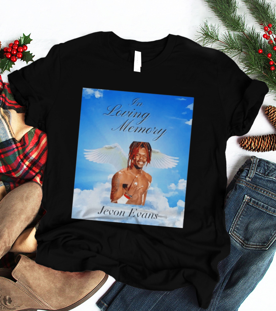 In Loving Memory Jevon Evans Angel Wings Clouds T-Shirt