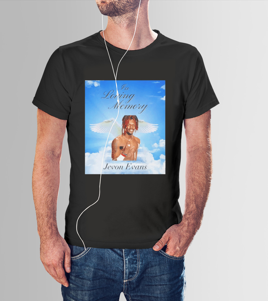 In Loving Memory Jevon Evans Angel Wings Clouds T-Shirt