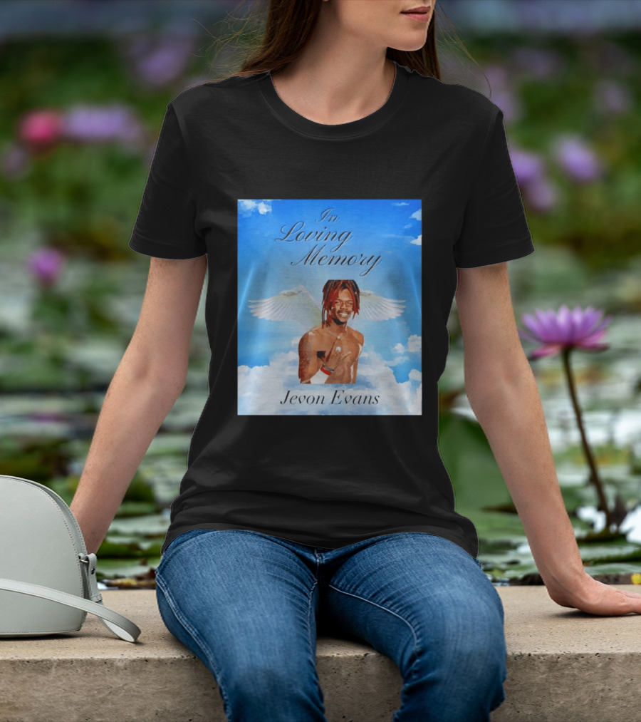 In Loving Memory Jevon Evans Angel Wings Clouds T-Shirt