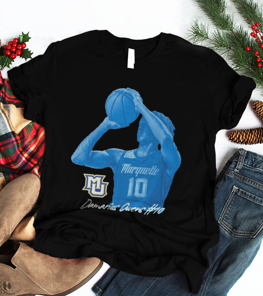 Marquette Golden Eagles MU Damarius Owens #10 Basketball T-Shirt