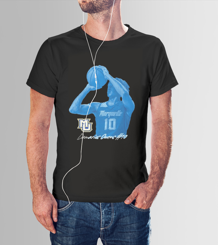 Marquette Golden Eagles MU Damarius Owens #10 Basketball T-Shirt