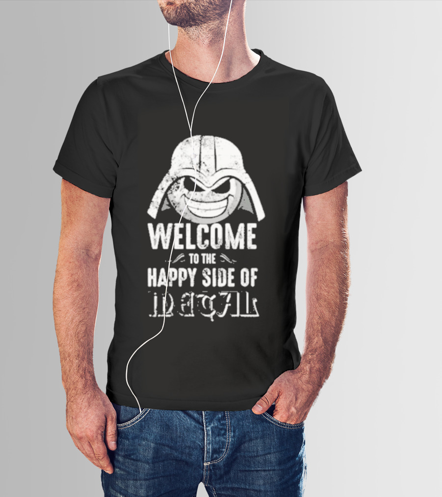 Welcome To The Happy Side Of Metal Darth Smiley T-Shirt