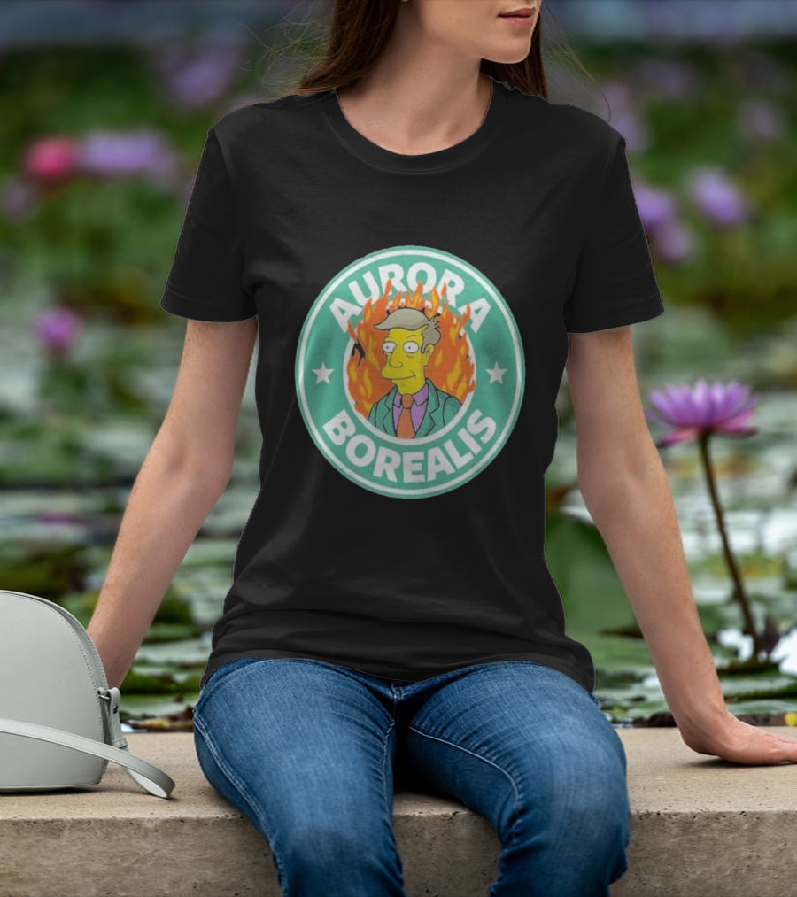 Aurora Borealis Skinnerbucks Green Circle Fire T-Shirt