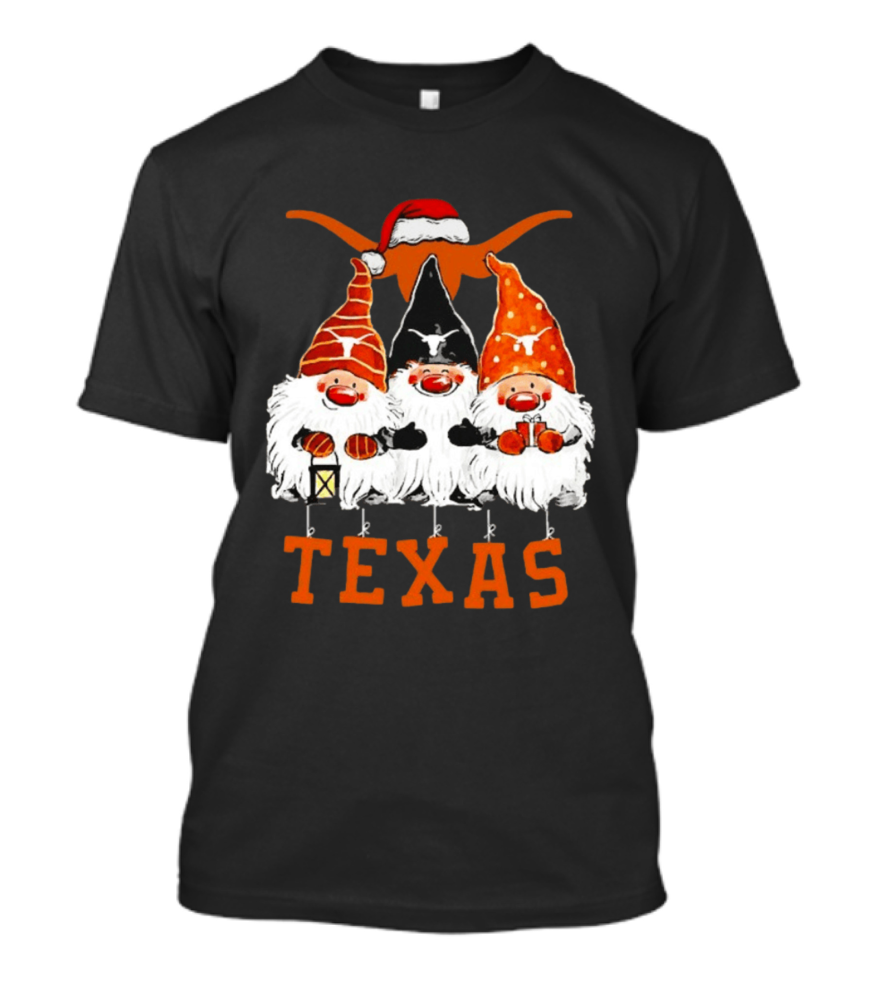 Texas Longhorns Christmas Gnomes Festive Decor T-Shirt
