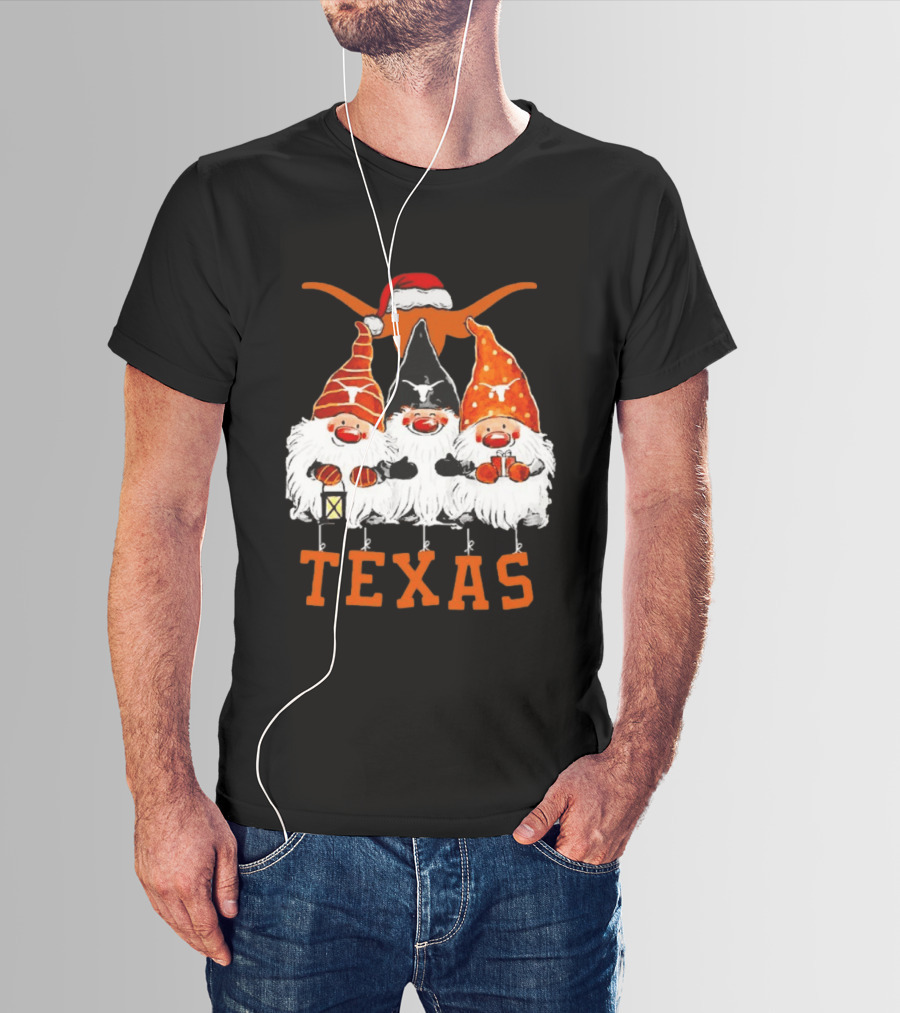 Texas Longhorns Christmas Gnomes Festive Decor T-Shirt