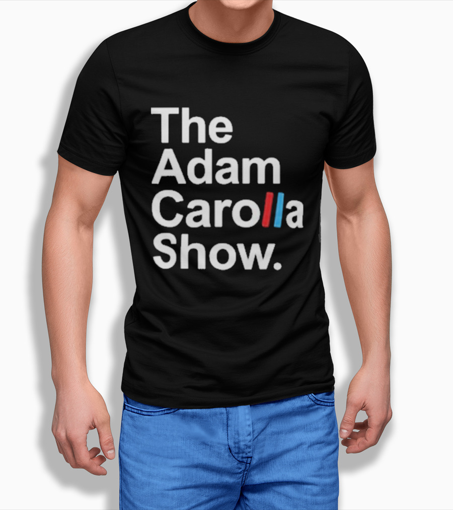 The Adam Carolla Show Podcast ACS Text Red Blue T-Shirt