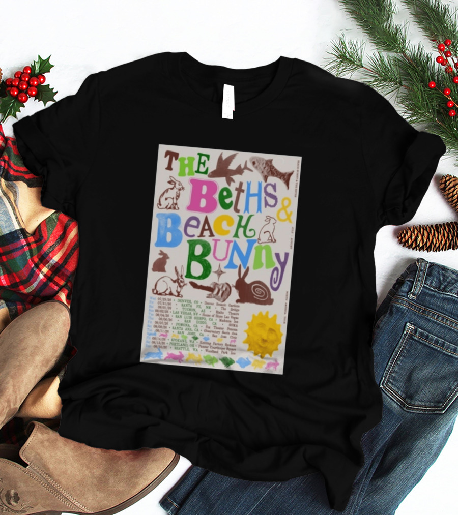 The Beths Beach Bunny North America Tour 2026 Denver Santa Fe Tucson Seattle T-Shirt