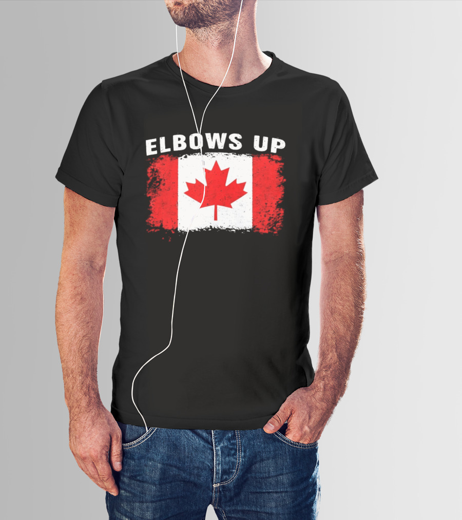 Elbows Up Canada Flag Maple Leaf T-Shirt