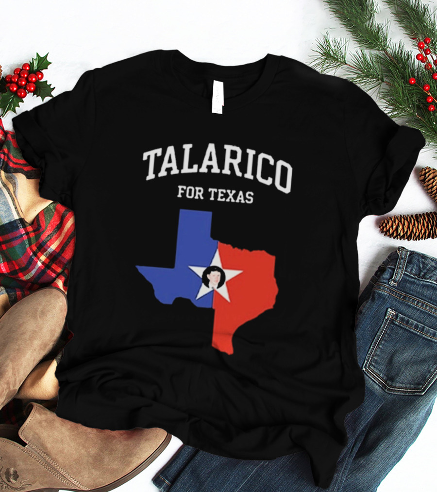 Talarico For Texas State Map Red White Blue Star T-Shirt