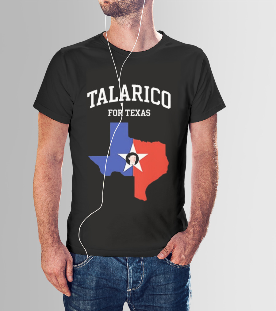 Talarico For Texas State Map Red White Blue Star T-Shirt