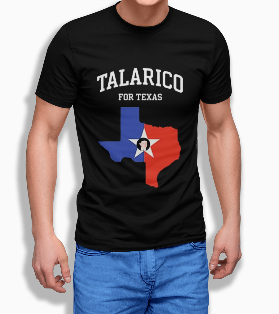 Talarico For Texas State Map Red White Blue Star T-Shirt