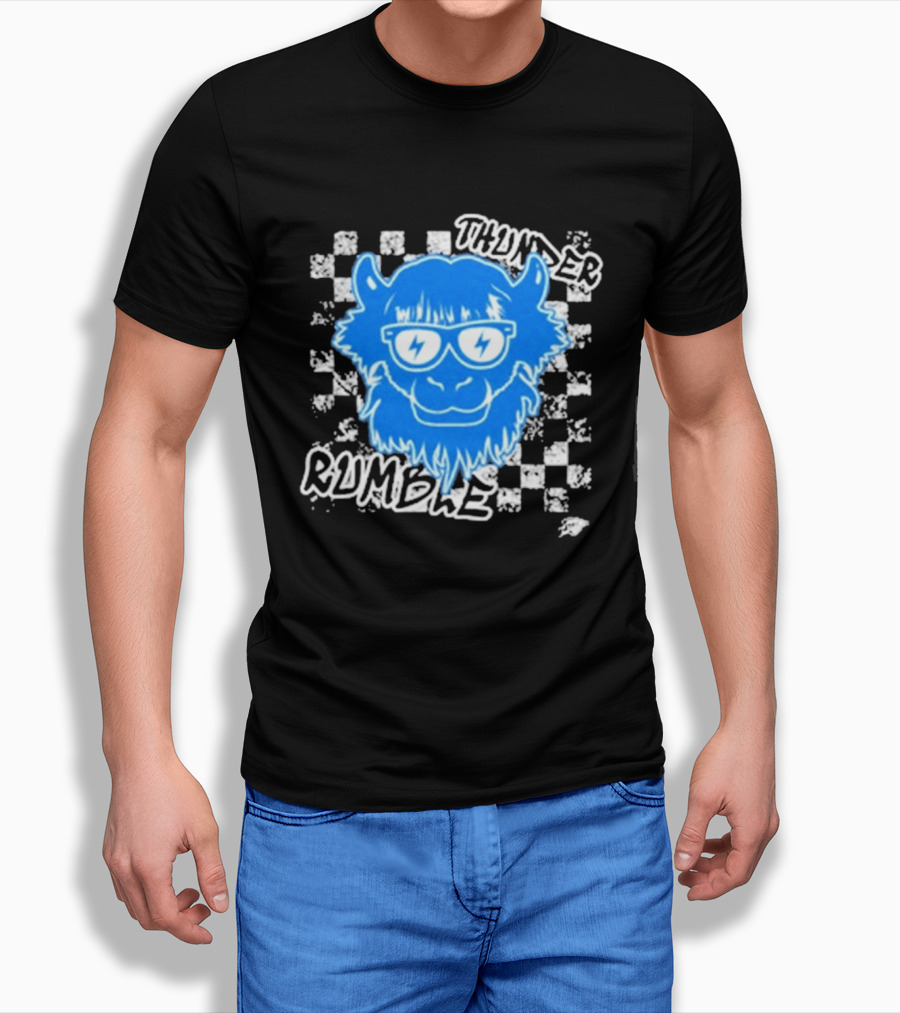 Oklahoma City Thunder Rumble Checkered Emoji Thunder Rumble T-Shirt