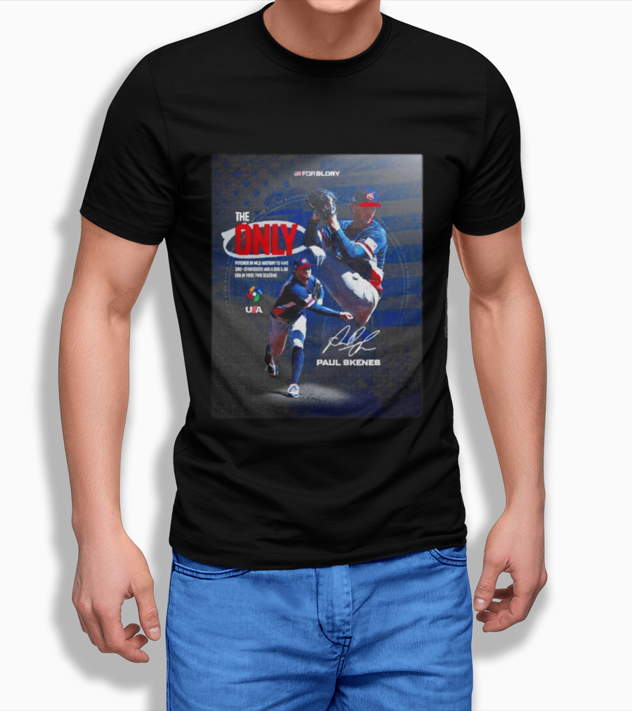 FORGLORY USA Baseball Paul Skenes The Only Pitcher In MLB History 380 Strikeouts And Sub 3.00 ERA T-Shirt