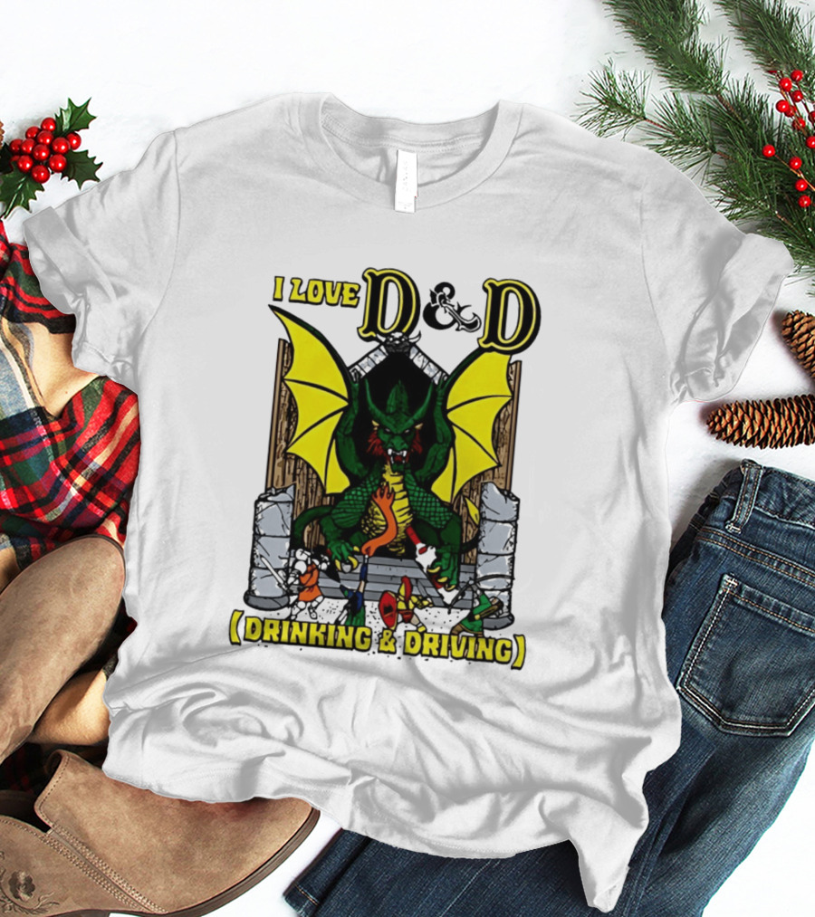 I Love D&D Drinking & Driving Dragon T-Shirt