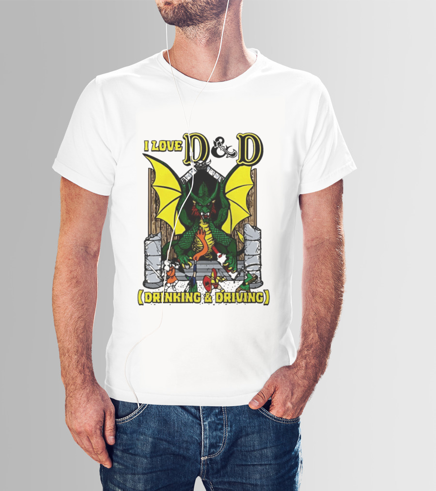 I Love D&D Drinking & Driving Dragon T-Shirt
