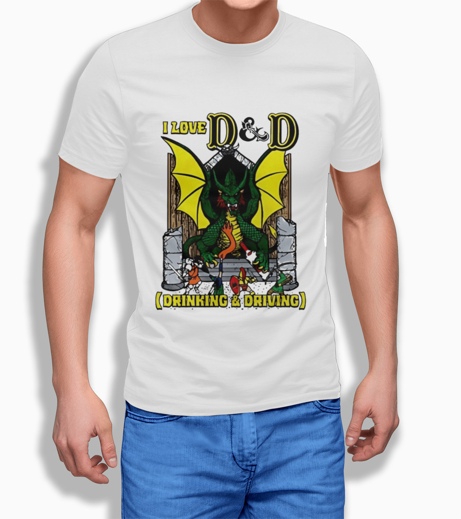I Love D&D Drinking & Driving Dragon T-Shirt