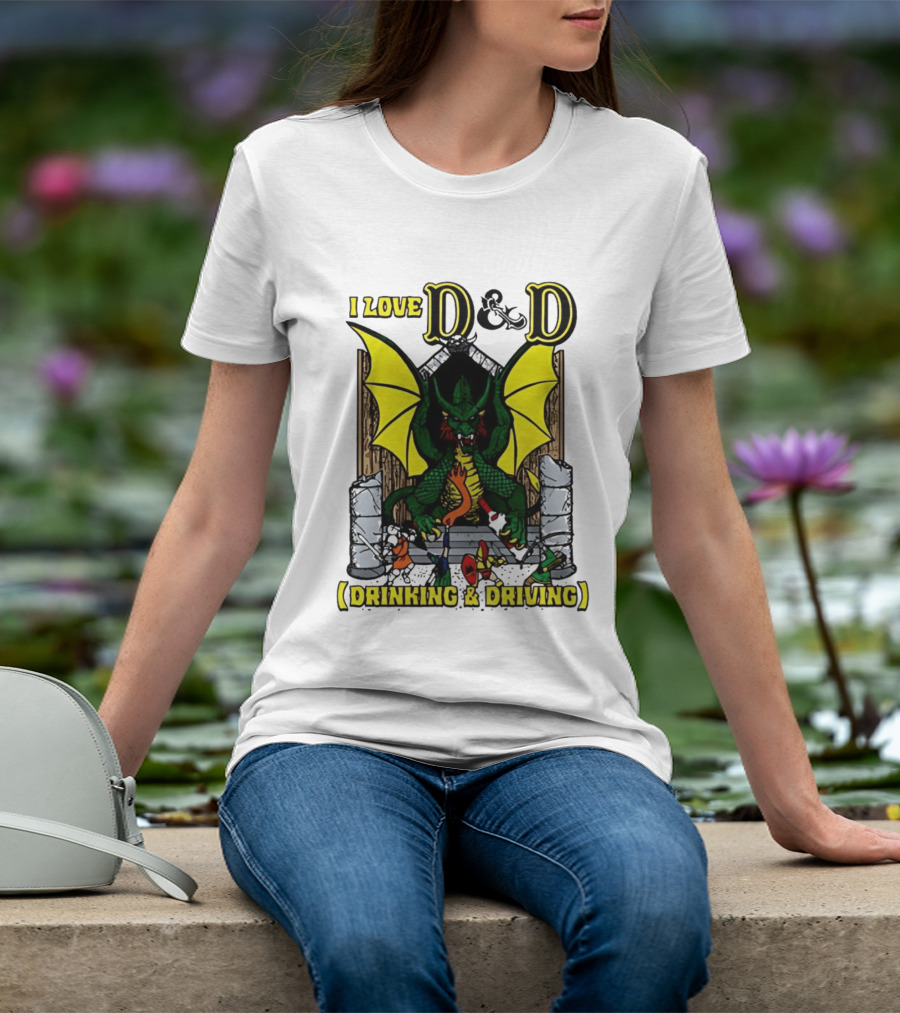 I Love D&D Drinking & Driving Dragon T-Shirt